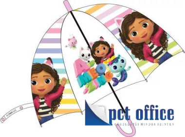 Esernyő, hosszú nyelű gyerek 74 cm Gabi babaháza átlátszó