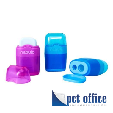 Ceruzahegyező 2 lyukú Tartályos Nebuló radírral