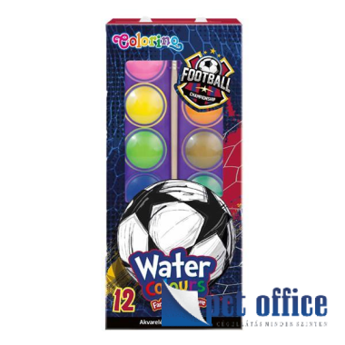 Vízfesték 12 db-os 25 mm Colorino Kids Football