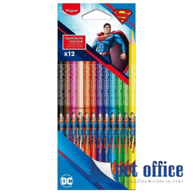 Színes Ceruza 12 db-os háromszögletű Maped Superman
