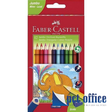 Színes Ceruza 12 db-os háromszögletű Jumbo Faber Castell
