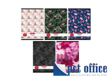 Füzet A5 Famentes tűzött kockás 40 lap Herlitz mintás UV 27-40