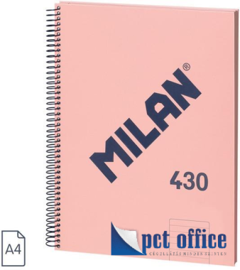 Spirálfüzet A4 vonalas Milan 80 lapos 1918 Series rózsaszín