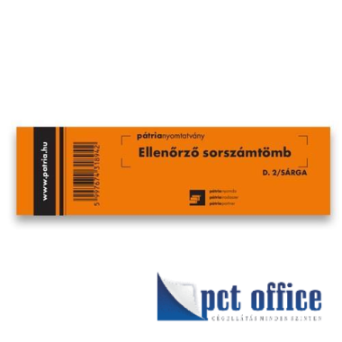 D.2 Ellenőrző sorszámtömb (100 lap) - Tombola, 10 féle grafikával, narancssárga