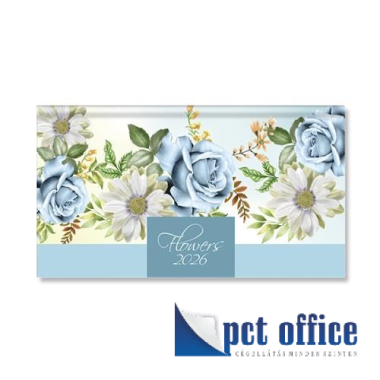 Zsebnaptár PD Period Flowers Fekvő Blue 2026.