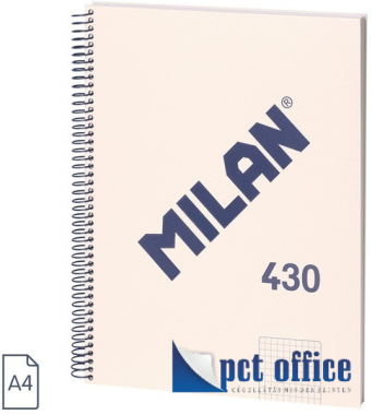 Spirálfüzet A4 kockás Milan 80 lapos 1918 Series bézs