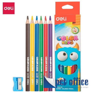 Színes Ceruza 6 db-os háromszögletű Jumbo Deli