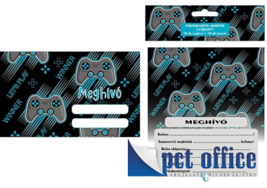 Party Meghívó 10 Db-os Gamer T-Creativ