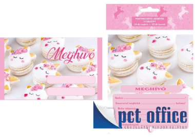 Party Meghívó 10 Db-os Unikornis T-Creativ