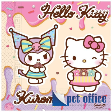 Party szalvéta 2 rétegű 20 db-os 33x33 cm Hello Kitty Kuromi