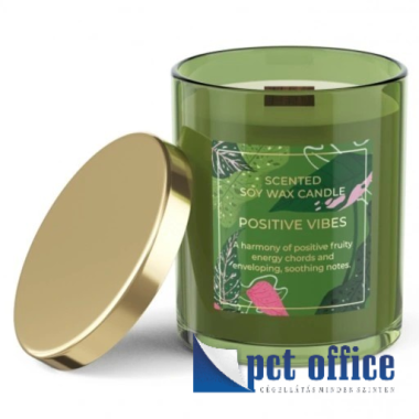 Illatmécses, gyertya, poharas 220 gr Positive Vibes