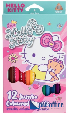 Színes ceruza készlet 12 db-os Colorino Hello Kitty Pink Jumbo