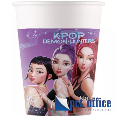 Party pohár papír 2 dl 8 db-os K-pop Démonvadászok Honmoon