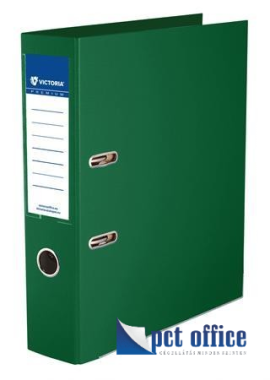 Iratrendező 75 mm A4 PP/PP élvédő sínnel Victoria Premium Zöld