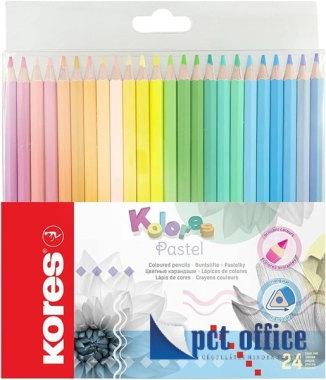 Színes Ceruza 24 db-os háromszögletű Kores Kolores Pasztell