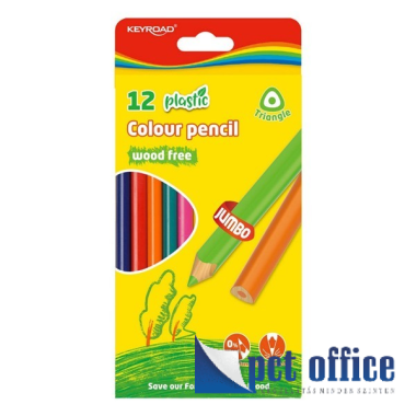Színes Ceruza 12 db-os háromszögletű Jumbo Keyroad 4 mm
