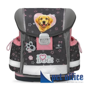 Iskolatáska, hátitáska merev falú Belmil Classy 403-13, Starry Paws golden retriever 2025.