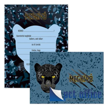 Party Meghívó 10 Db-os Black Panther Kék Ars Una