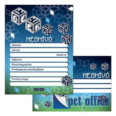 Party Meghívó 10 Db-os Geek Kék-Zöld Ars Una