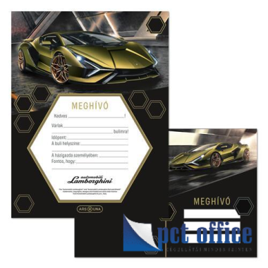 Party Meghívó 10 Db-os Lamborghini Arany Ars Una