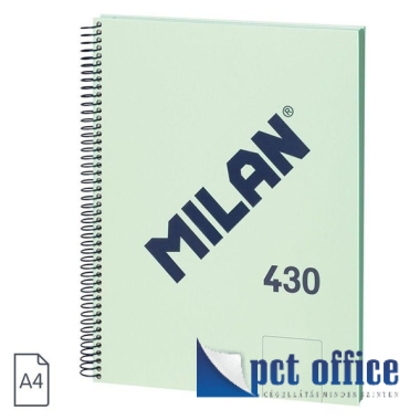 Spirálfüzet A4 sima Milan 80 lapos 1918 Series zöld