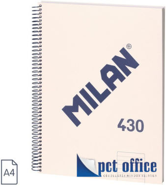 Spirálfüzet A4 vonalas Milan 80 lapos 1918 Series bézs