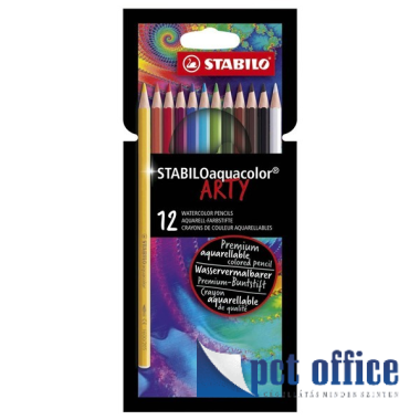 Színes Ceruza 12 db-os háromszögletű Aquarell STABILO Aquacolor ARTY