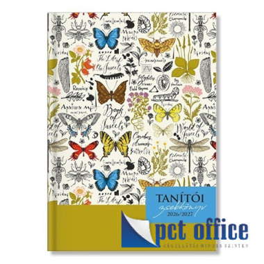 Tanítói zsebkönyv PD A5 2026/2027 Butterflies