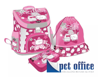 Iskolatáska, hátitáska szett ergonómiai Kittok Stars Purrfect