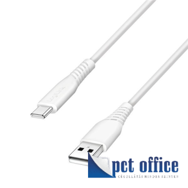 Adat és töltőkábel, 1 m Logilink 2.0 USB Type-C fehér