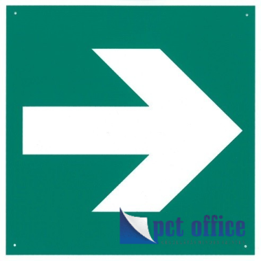Információs matrica Menekülési irány (nyíl) 210x210 mm
