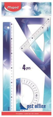 Vonalzókészlet, műanyag 4 db-os Maped „Arctic jégvilág”