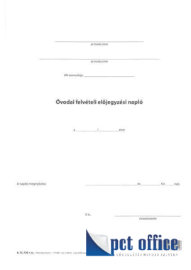 A.Tü 728 Óvodai felvételi előjegyzési napló külív