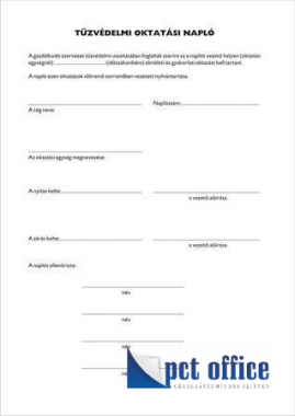 KO0751 Tűzvédelmi oktatási napló