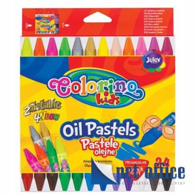 Olajpasztell kréta 24 db-os Colorino Kids /arany,ezüst,neon/