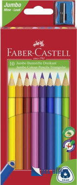 Színes Ceruza 10 db-os háromszögletű Jumbo Faber Castell Eco