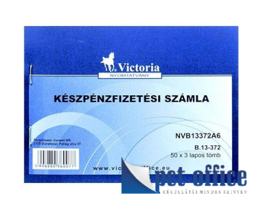 B.13-372/V Készpénzfizetési számlatömb A6 50x3 egy ÁFÁs Victoria