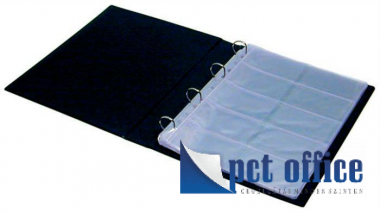 Névjegykártyatartó 400 db-os gyűrűs Panta Plast Fekete